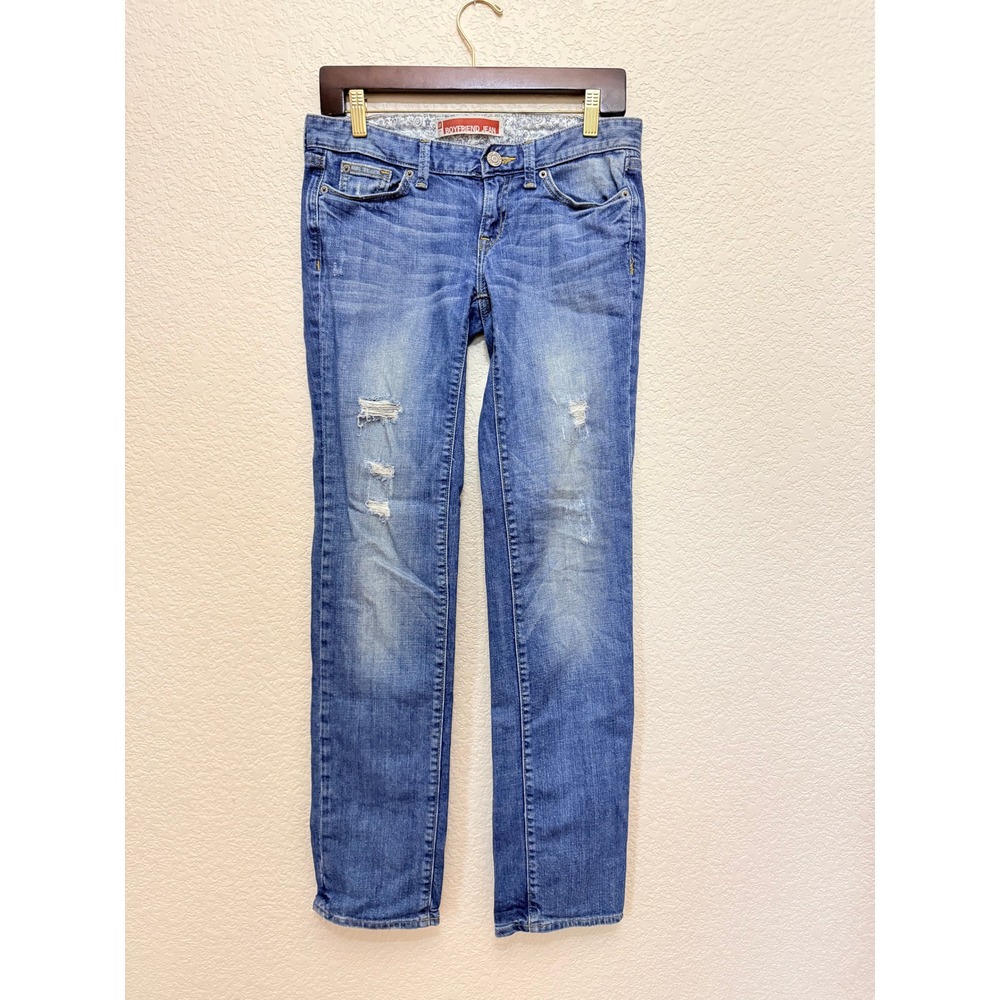 Gap Distressed Low Rise Denim Boyfriend Jeans, Size 4